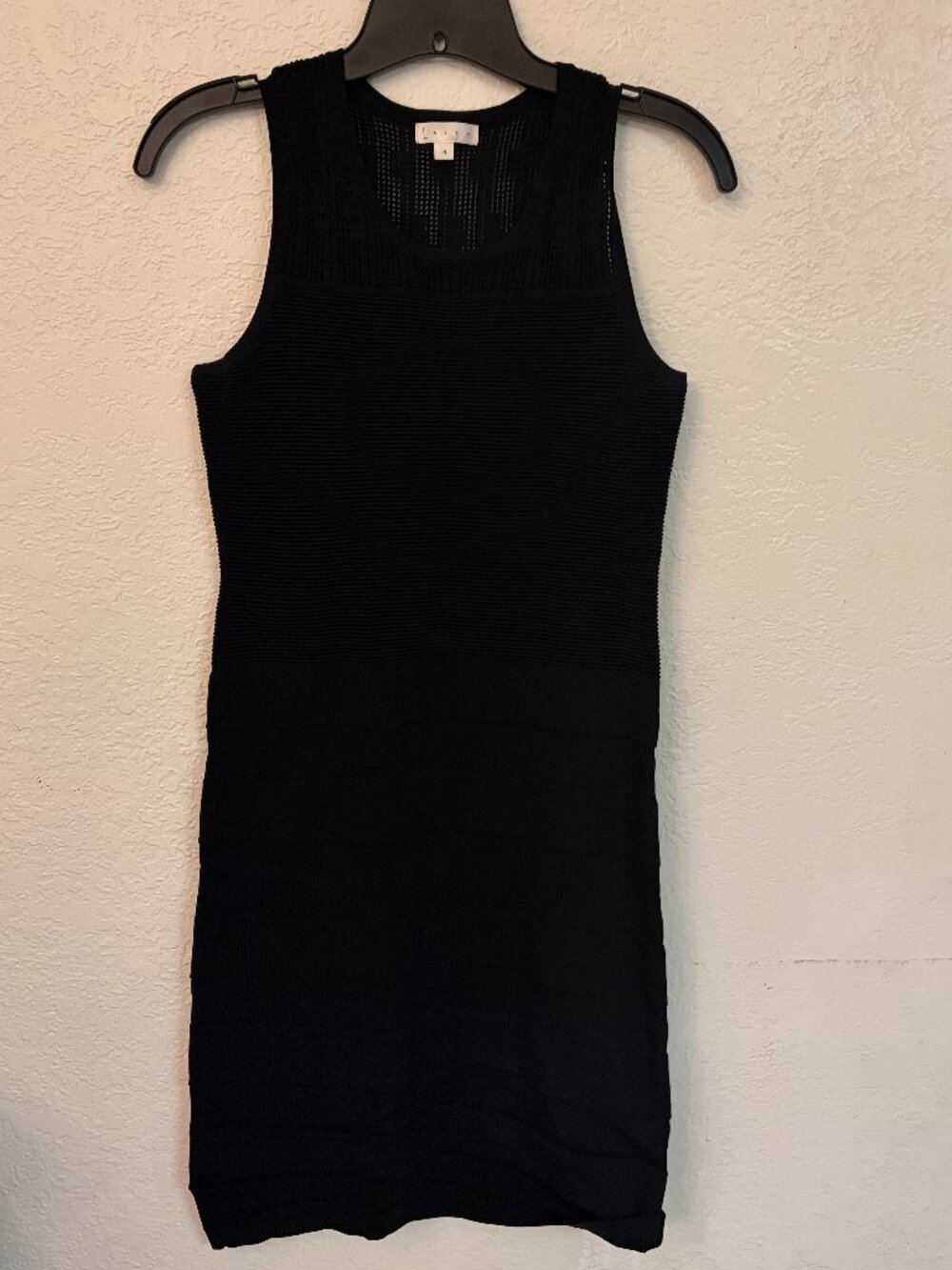 LBD - Leith Black Sleeveless Bodycon Dress, Bandage Knit Style, Size M